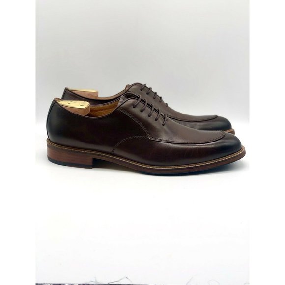 Vintage Foundry Co Mens Cole Oxford Shoes Brown Apron Toe Lace Up Leather 12 - Picture 1 of 6